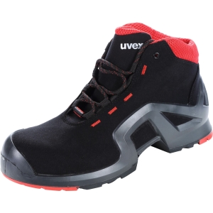 Calzatura alta con lacci nera/rossa uvex 1 x-tended support