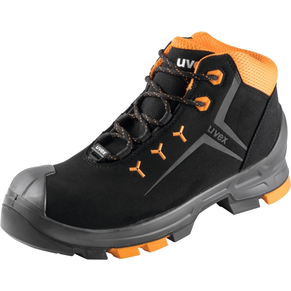 Calzatura alta con lacci nero/arancione uvex 2