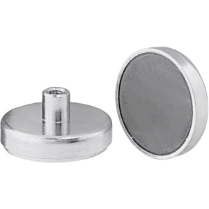 Magnete permanente cilindrico piatto con filettatura interna