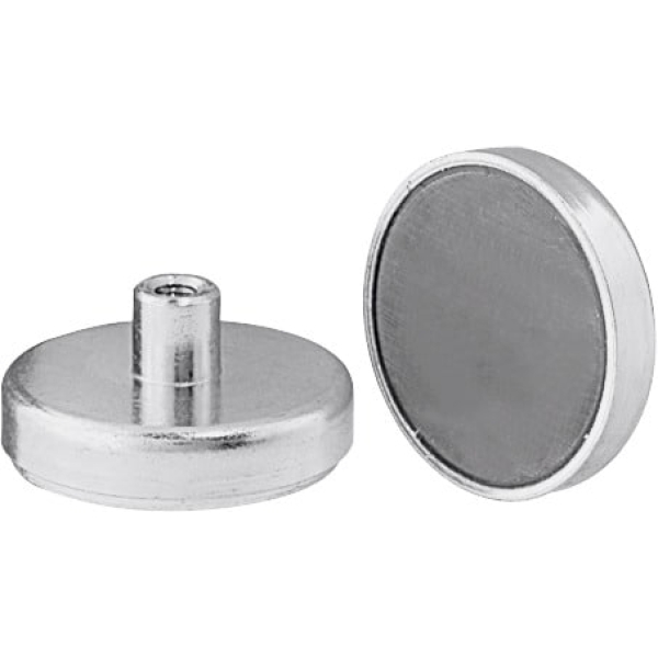 Magnete permanente cilindrico piatto con filettatura interna