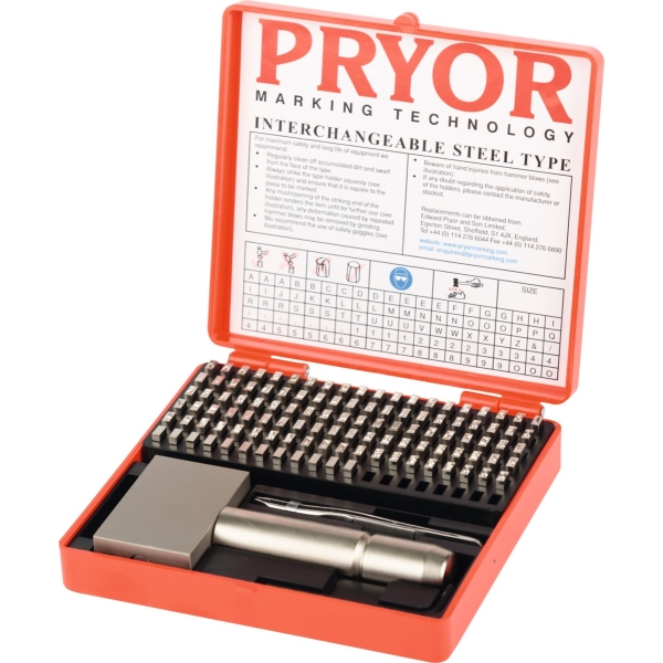 Set di punzoni alfanumerici intercambiabili scrittura normale 0 - 9 e A - Z