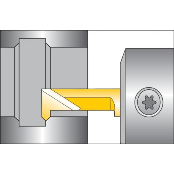 Inserto di tornitura e smussatura a 45° interno sinistro