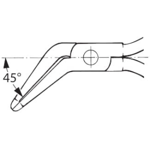Pinza aggraffatrice piegata a 45°
