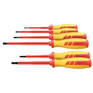 Set di 6 giraviti per elettricisti per viti con intaglio e impronta a croce Phillips