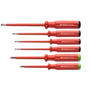 Set di 6 giraviti per elettricisti per viti con intaglio e impronta a croce Pozidriv