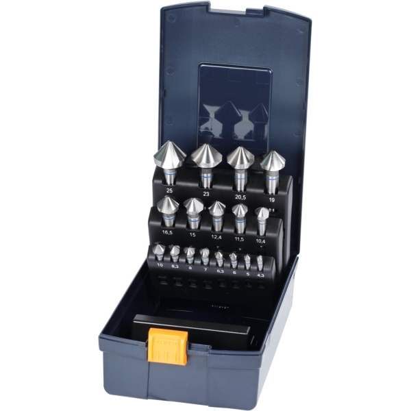 Set di svasatori conici n. art. 150378 in cassetta 90°
