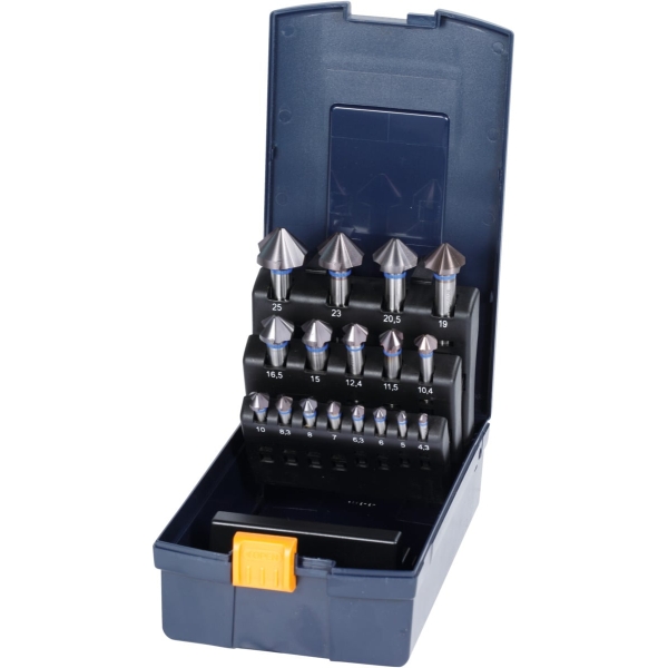 Set di svasatori conici n. art. 150379 in cassetta 90°