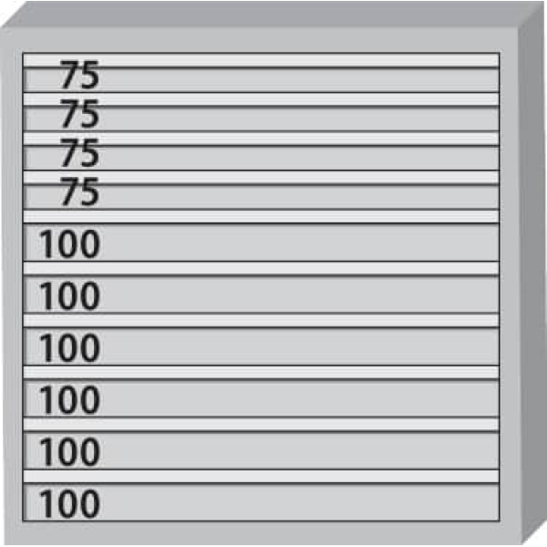 Cassettiera per utensili con cassetti 200 kg