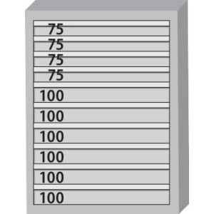 Cassettiera per utensili con cassetti 75 kg