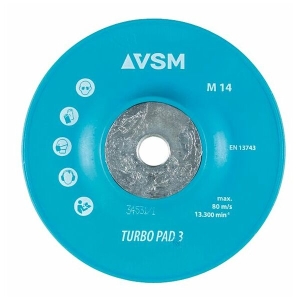 VSM - Platorelli di supporto per dischi fibrati TURBO PAD 3 duro/nervato, ⌀ Esterno: 115 mm