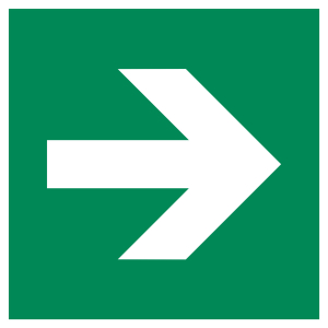 Segnali di salvataggio Freccia direzionale diritta (solo in combinazione con un segnale di salvataggio)