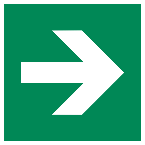 Segnali di salvataggio Freccia direzionale diritta (solo in combinazione con un segnale di salvataggio)