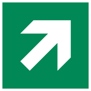 Segnali di salvataggio Freccia direzionale obliqua (solo in combinazione con un segnale di salvataggio)