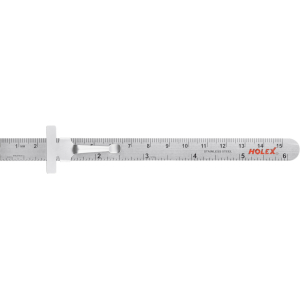 HOLEX - Riga in acciaio con clip scorrevole, inossidabile, Lunghezza: 150 mm