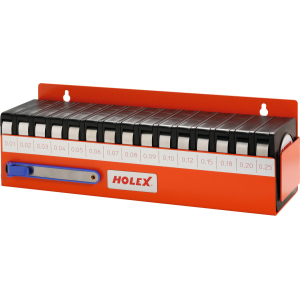HOLEX - Set nastri per spessimetri Inossidabili con supporto a muro, Modello: 0,01-0,25