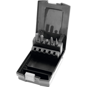 LUKAS - Set di frese rotative 5 pezzi, Z4 - fine, dentatura alternata, HM TiAlN, Numero di frese rotative: 5