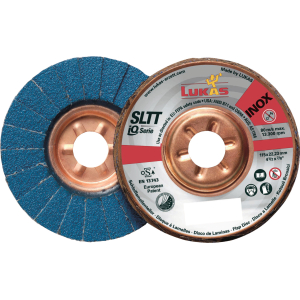 LUKAS - Disco abrasivo lamellare SLTT (ZA-Power), piatto-obliquo per acciaio e INOX, ⌀ 178 mm, Grana: 40