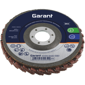 GARANT - Disco abrasivo lamellare Tessuto/tela, ⌀ 125 mm, Confronto granulometrico: 80MED