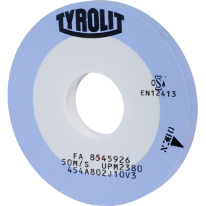 TYROLIT - Mola abrasiva per rettifica in tondo esterna di precisione DxTxH (mm), 500x60x203,2, Modello: A80