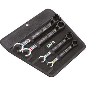 WERA - Set di chiavi a forchetta / a cricchetto JOKER 6001 Switch, reversibili, piegate di 15°, Numero chiavi: 4