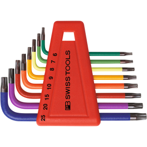 PB SWISS TOOLS - Set di chiavi maschio piegate per viti Torx esecuzione termoverniciata, Numero di giraviti: 8