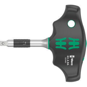 WERA - Impugnatura a T, 1/4 pollice con cricchetto integrato, Modello: 1/4