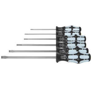 WERA - Set di giraviti normalizzati “Stainless” per viti con intaglio, con impugnatura Kraftform, Numero di giraviti: 6