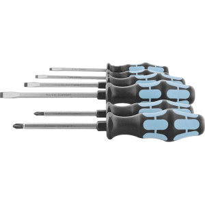 WERA - Set di 6 giraviti per officina per viti con intaglio e impronta a croce Pozidriv, Numero di giraviti: 4/2