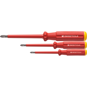 PB SWISS TOOLS - Set di giraviti per viti con impronta a croce Phillips, Classic interamente isolati, Numero di giraviti: 3