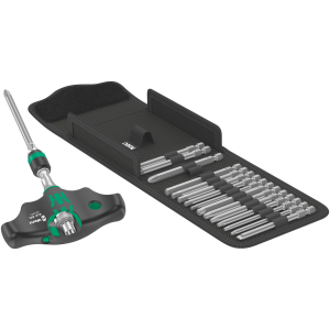 WERA - Set di bit KK400 RA con utensile di manovra 17 pezzi, Numero pezzi: 17