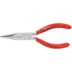 KNIPEX - Pinza a becchi lunghi, mezzotondi, cromata, Lunghezza complessiva: 140 mm