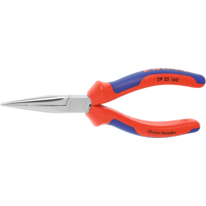 KNIPEX - Pinza a becchi mezzotondi, cromata, con manici rivestiti, Lunghezza complessiva: 160 mm