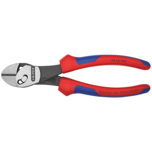 KNIPEX - Tronchese a tagliente laterale con grande rapporto di leva ad elevate prestazioni, TwinForce, lucidata con manici rivestiti, Lunghezza complessiva: 180 mm