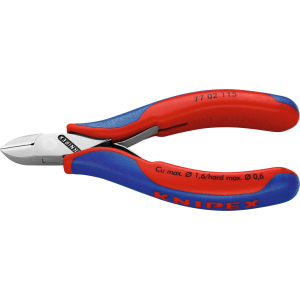 KNIPEX - Tronchese a tagliente laterale per elettronica con finitura a specchio, testa rotonda, FW, Lunghezza complessiva: 115 mm
