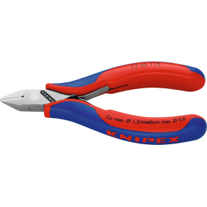 KNIPEX - Tronchese a tagliente laterale per elettronica con finitura a specchio, testa appuntita, KW, Lunghezza complessiva: 115 mm