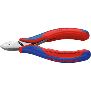 KNIPEX - Tronchese a tagliente laterale per elettronica con finitura a specchio, testa rotonda, KW, Lunghezza complessiva: 115 mm