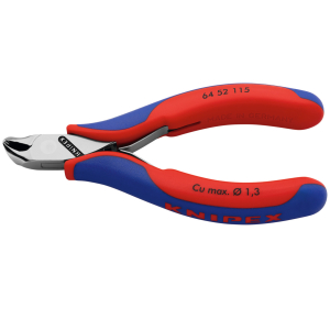 KNIPEX - Tronchese a tagliente frontale per elettronica, finitura a specchio, piegato a 27°, KW, Lunghezza complessiva: 115 mm