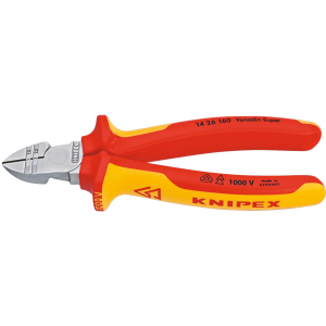 KNIPEX - Tronchese a tagliente laterale per spellatura isolamento a norme VDE, Lunghezza complessiva: 160 mm