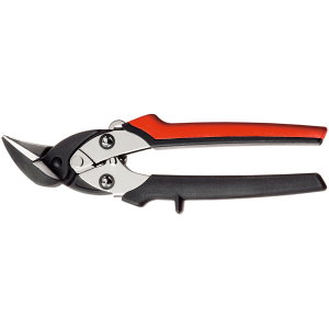 ERDI - Cesoia Ideal per lamiera con impugnatura bicomponente taglienti extra corti, destro, Lunghezza complessiva: 180 mm
