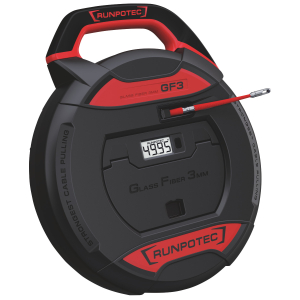 RUNPOTEC - Passacavi in fibra di vetro GF3 in scatola di plastica con contametri digitale integrato, Lunghezza del nastro: 30m