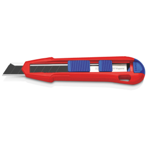 KNIPEX - Coltello multiuso con impugnatura in magnesio e 3 lame, 18 mm, Lunghezza complessiva: 165 mm