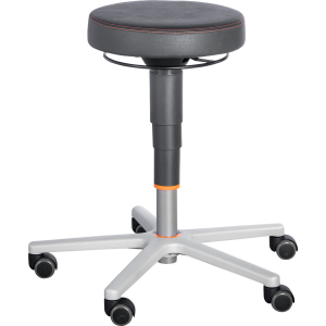 GARANT - Sgabello da lavoro ergonomico, skay simil-pelle, con rotelle, Modello: 1