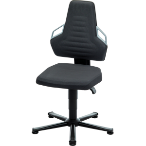 BIMOS - Sedia girevole da lavoro, Supertec, con elemento scorrevole, bassa, Colore: BLACK