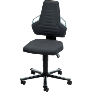 BIMOS - Sedia girevole da lavoro, Supertec, con rotelle, bassa, Colore: BLACK