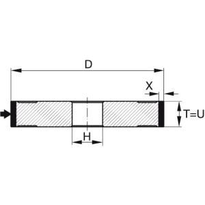 TYROLIT - Mola abrasiva bombata al CBN DxTxH (mm), 100x10x20, Modello: B126