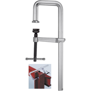 BESSEY - Strettoio a U in acciaio bonificato per carpenteria pesante con cappuccio a pressione speciale, Apertura: 300 mm