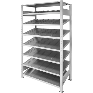 Elemento base con ripiani obliqui