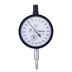 Mitutoyo - Calibro a quadrante, cappuccio terminale con occhiello, versione ISO con cuscinetto a vite, protetto dagli urti, 2 mm, 0,001 mm