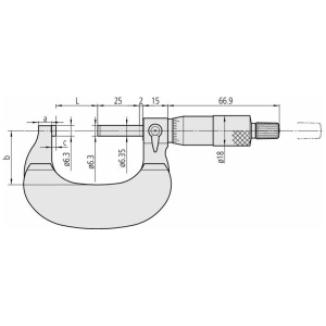 Mitutoyo - Micrometro per esterni con isolamento termico, 0-25 mm, 0,001 mm